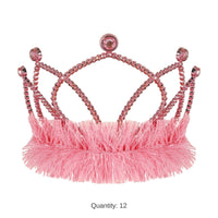 12 Pack Bulk Pink Plastic Tiara with Combs Spirit & Halloween Fun