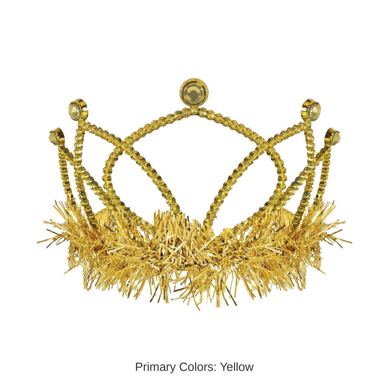 12 Pack Bulk Yellow Plastic Tiara with Combs Spirit & School Spirit