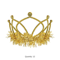 12 Pack Bulk Yellow Plastic Tiara with Combs Spirit & School Spirit