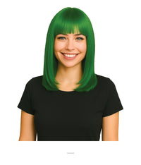6 Pack Bulk Green Long Bob Wig Spirit & Halloween