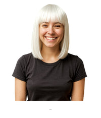 6 Pack Bulk White Long Bob Wig Spirit & Halloween