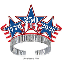 48 Pack Bulk Patriotic Semiquincentennial Tiaras