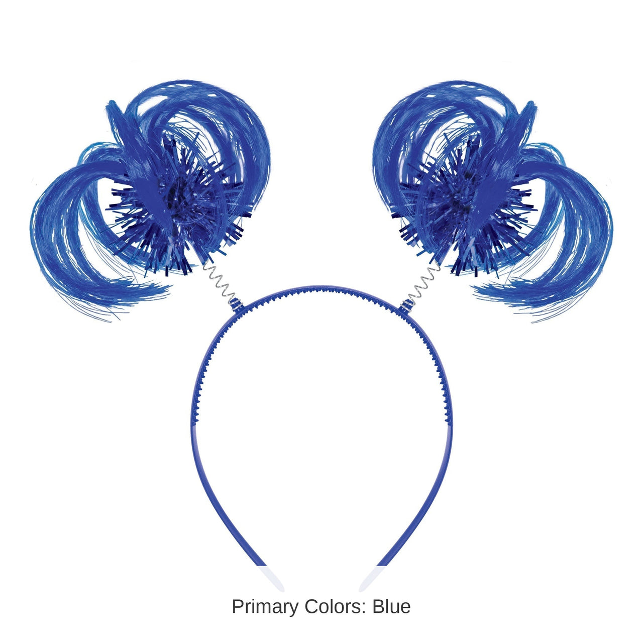 12 Pack Bulk Blue Ponytail Bopper Headband Spirit & School Fun