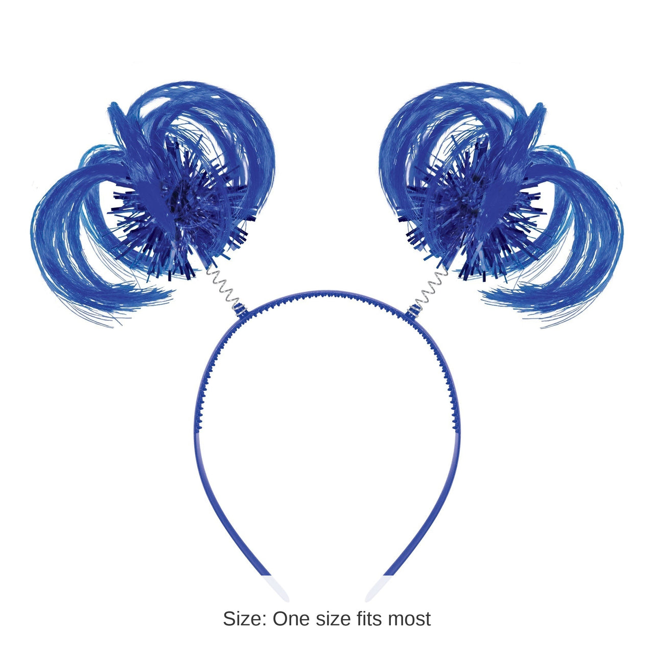 12 Pack Bulk Blue Ponytail Bopper Headband Spirit & School Fun