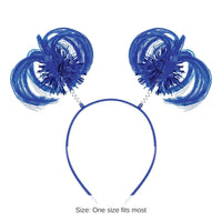 12 Pack Bulk Blue Ponytail Bopper Headband Spirit & School Fun