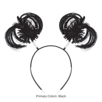 12 Pack Bulk Black Ponytail Boppers Spirit & School Spirit Headband