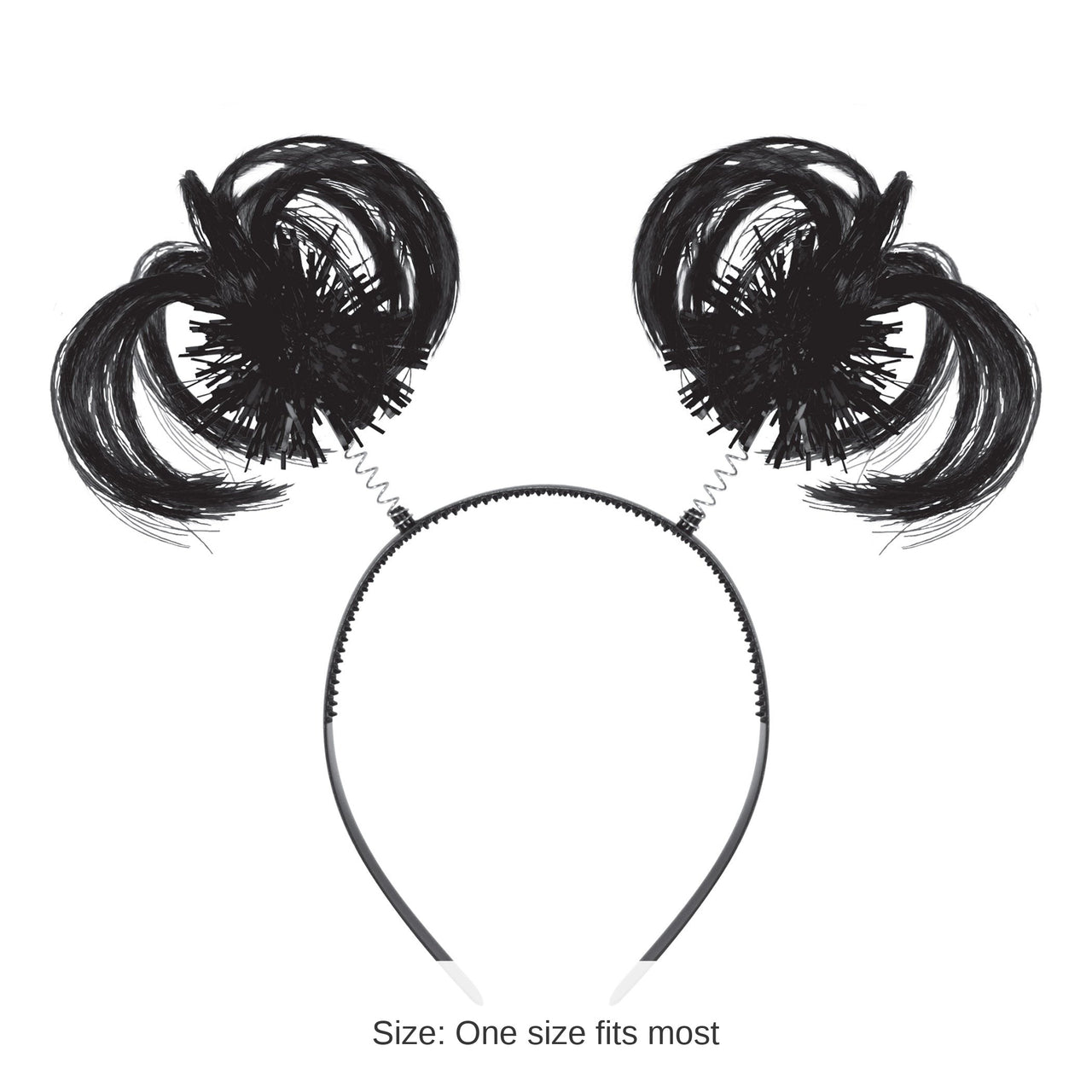 12 Pack Bulk Black Ponytail Boppers Spirit & School Spirit Headband