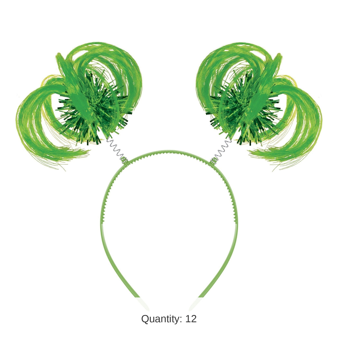 12 Pack Bulk Green Ponytail Boppers Headband School Spirit & Halloween