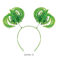 12 Pack Bulk Green Ponytail Boppers Headband School Spirit & Halloween