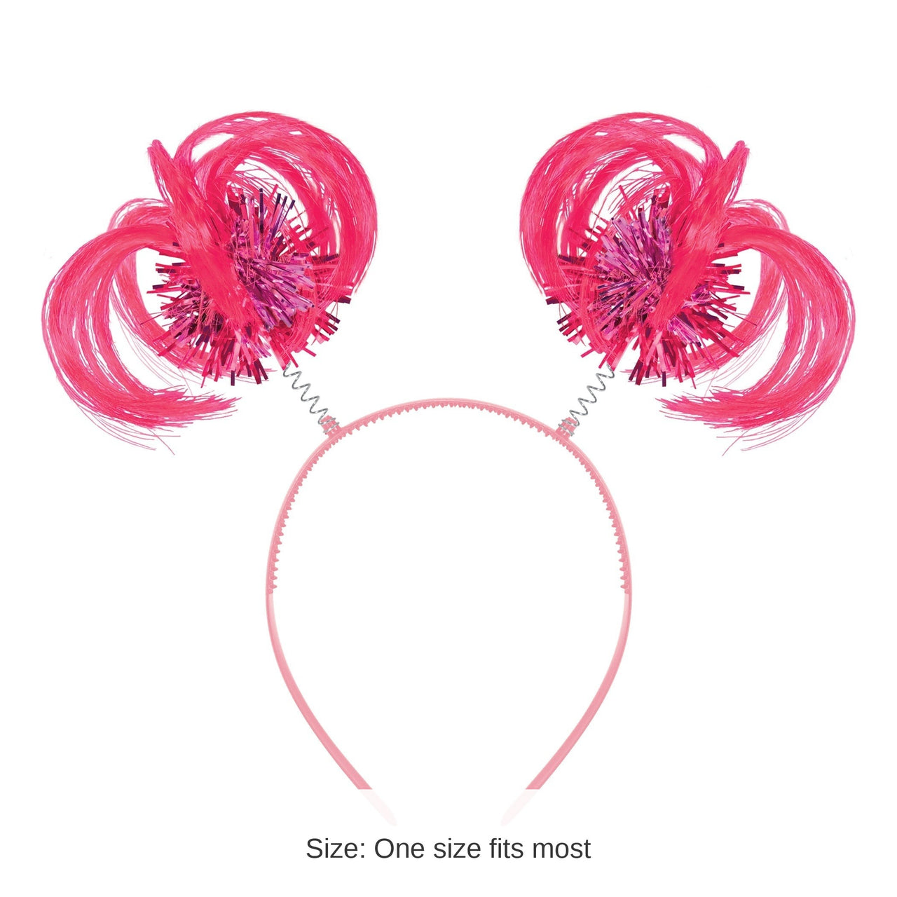 12 Pack Bulk Pink Ponytail Boppers Headband Spirit & School Fun