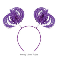 12 Pack Bulk Purple Ponytail Boppers Spirit & School Headband