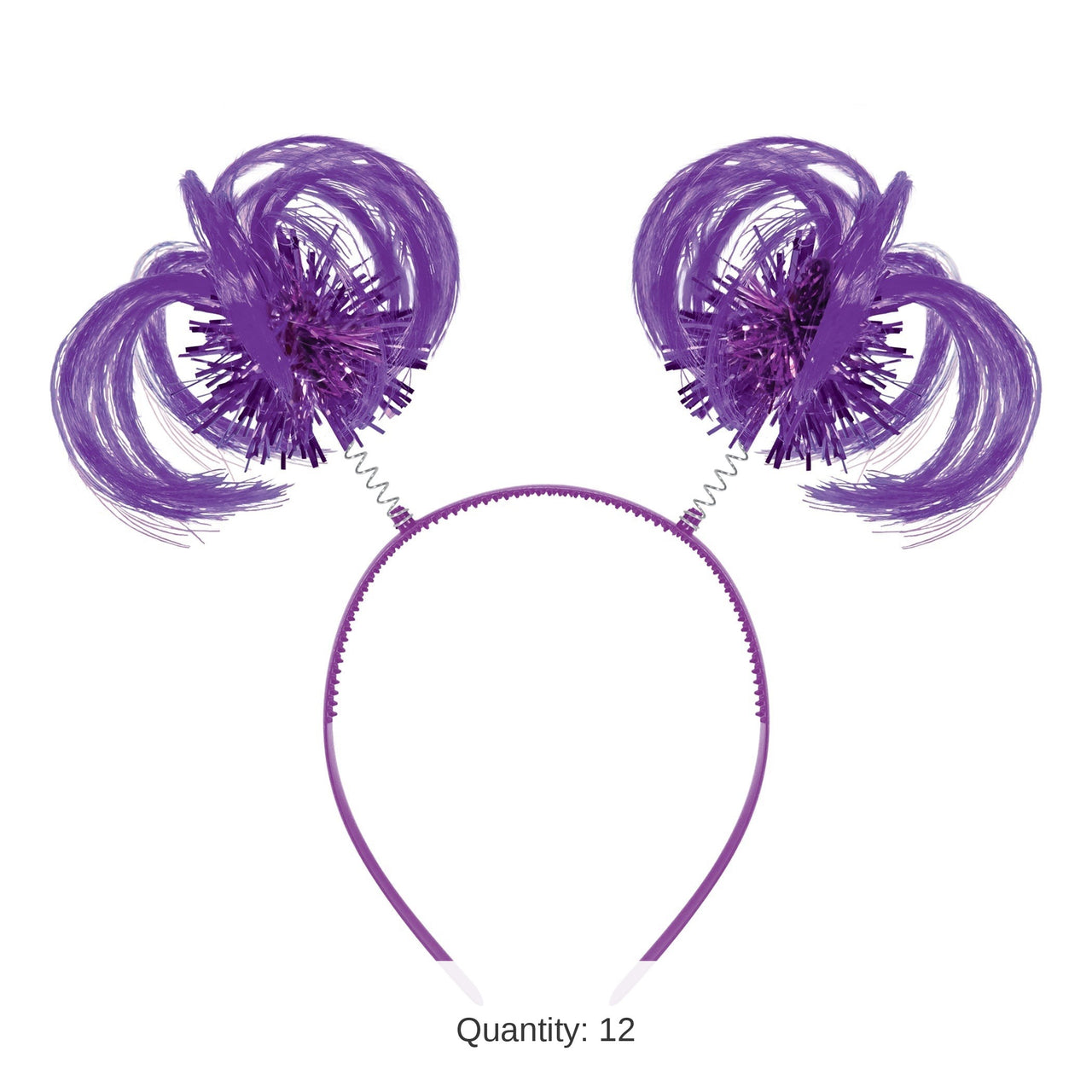12 Pack Bulk Purple Ponytail Boppers Spirit & School Headband