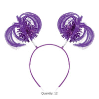 12 Pack Bulk Purple Ponytail Boppers Spirit & School Headband