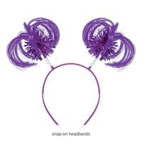 12 Pack Bulk Purple Ponytail Boppers Spirit & School Headband