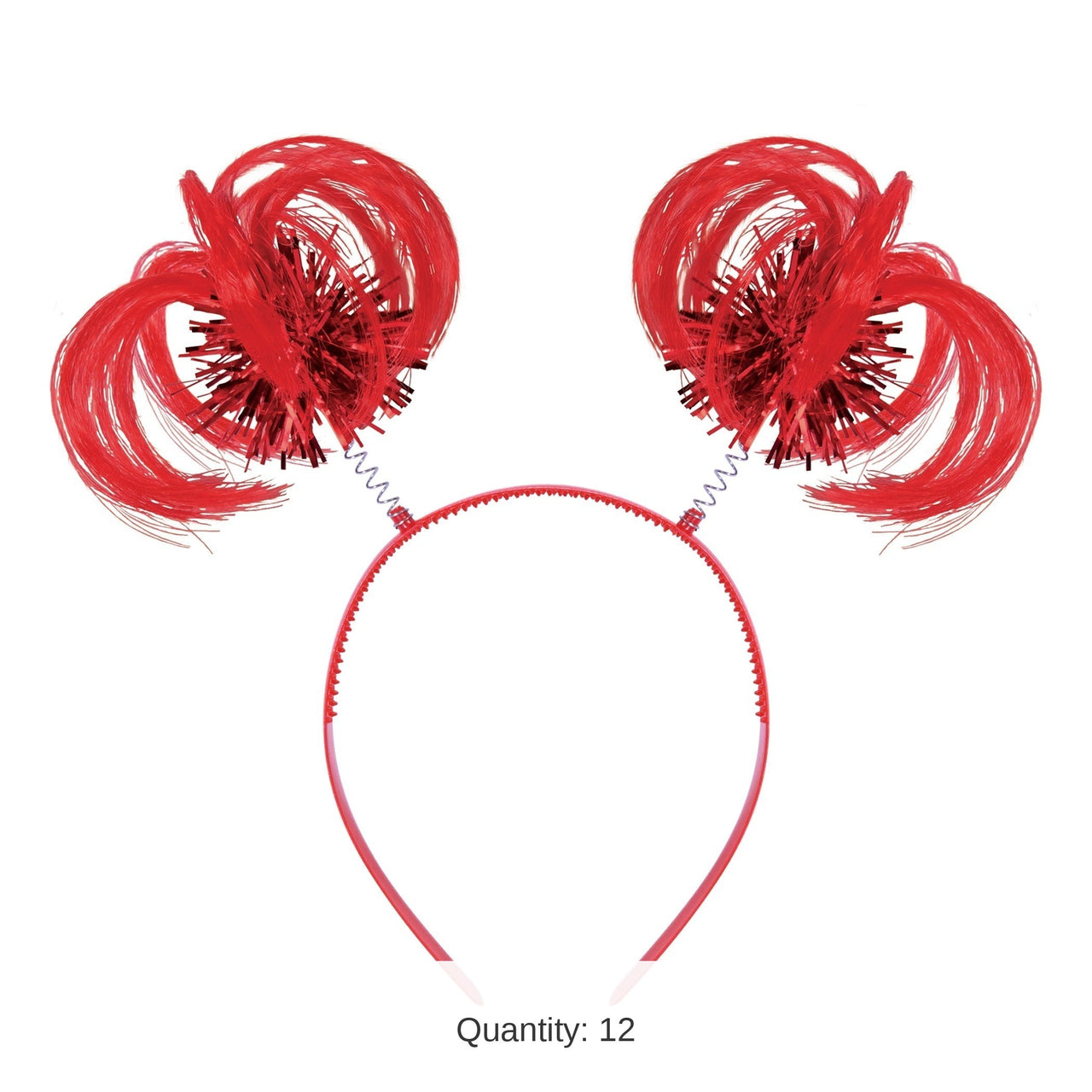 12 Pack Bulk Red Ponytail Boppers Fun Spirit Headband