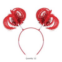 12 Pack Bulk Red Ponytail Boppers Fun Spirit Headband