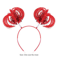 12 Pack Bulk Red Ponytail Boppers Fun Spirit Headband