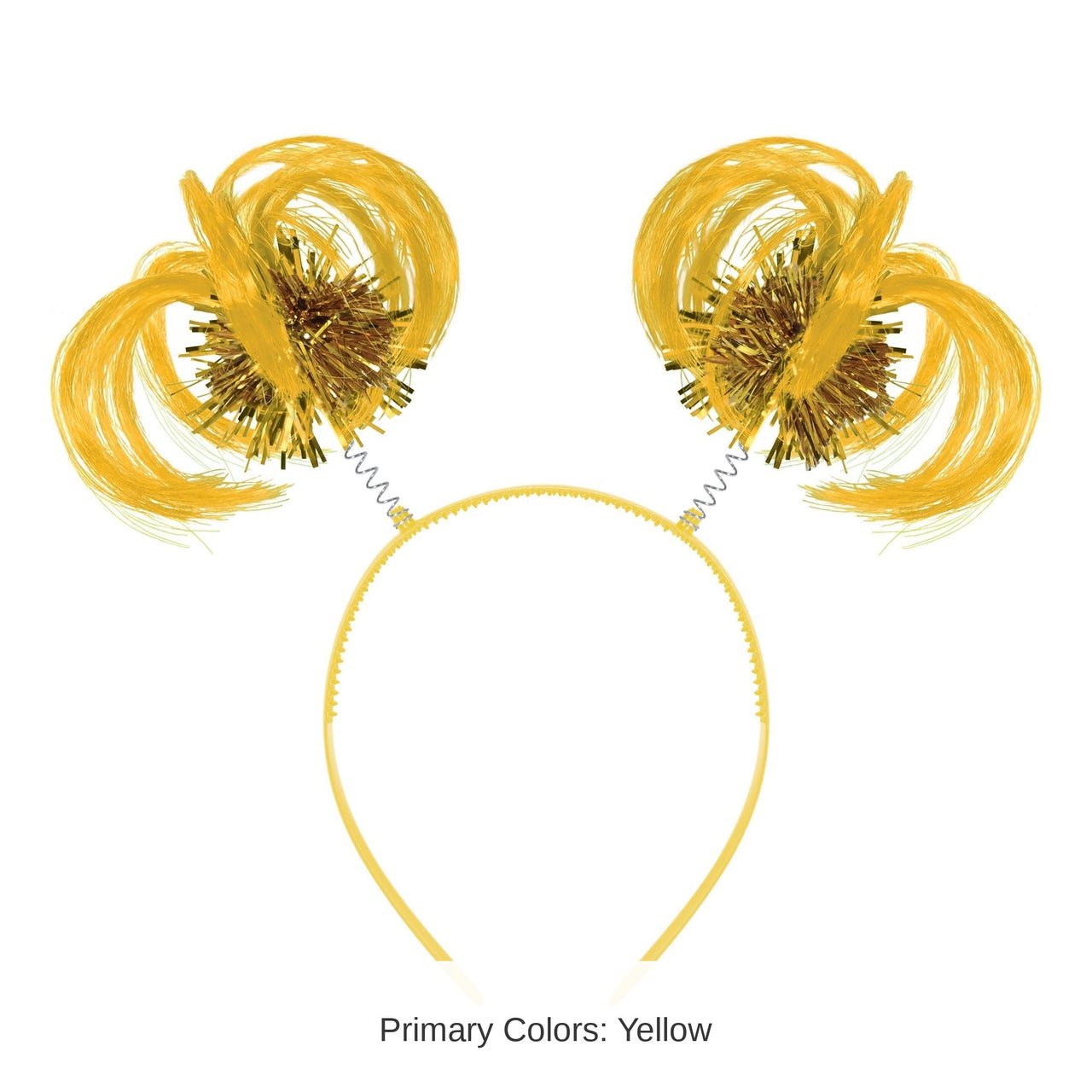 12 Pack Bulk Yellow Ponytail Boppers Headband Spirit & School Fun