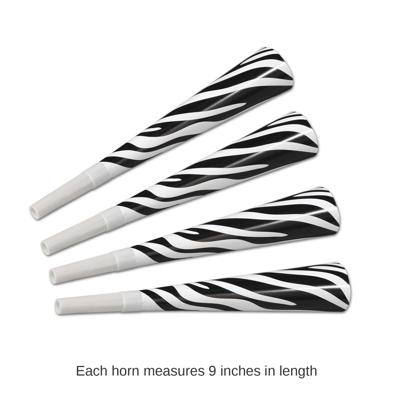 192 Pack Bulk Packaged Zebra Print Horns