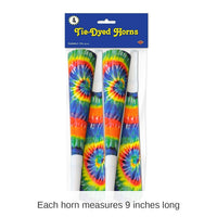 192 Pack Bulk Packaged Tie-Dyed Horns
