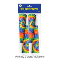 192 Pack Bulk Packaged Tie-Dyed Horns