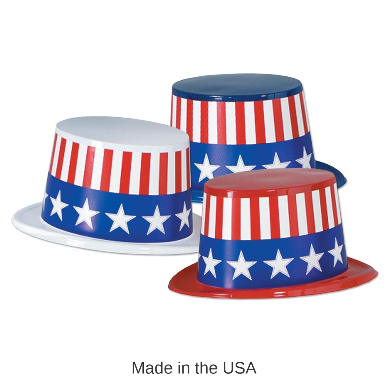 25 Pack Bulk Patriotic Toppers asst red, white, blue