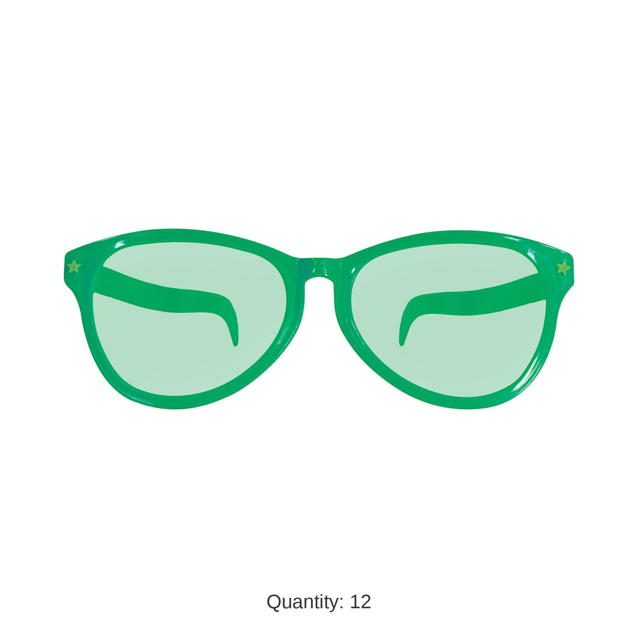 12 Pack Bulk Jumbo Green Novelty Glasses One Size Fits Most