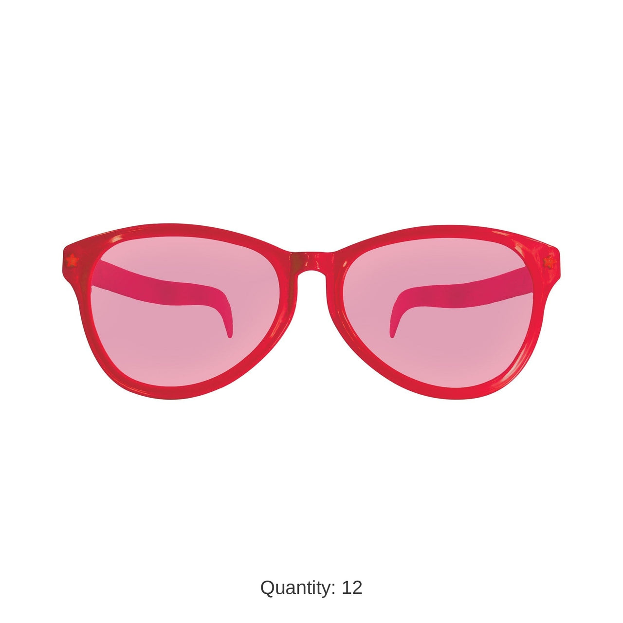 12 Pack Bulk Jumbo Red Novelty Glasses One Size Fits Most