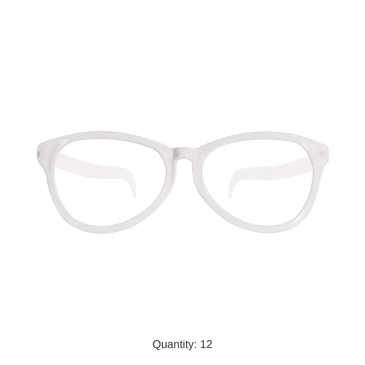 12 Pack Bulk Jumbo White Novelty Glasses One Size Fits Most