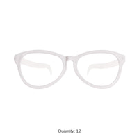12 Pack Bulk Jumbo White Novelty Glasses One Size Fits Most