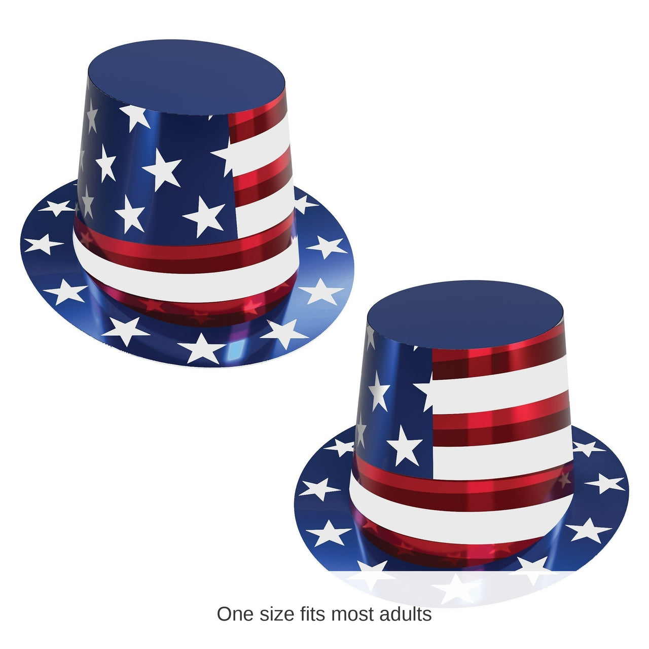 25 Pack Bulk Patriotic Foil Hi-Hat One Size Fits Most