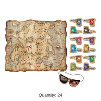 24 Pack Bulk Pirate Treasure Map Party Game