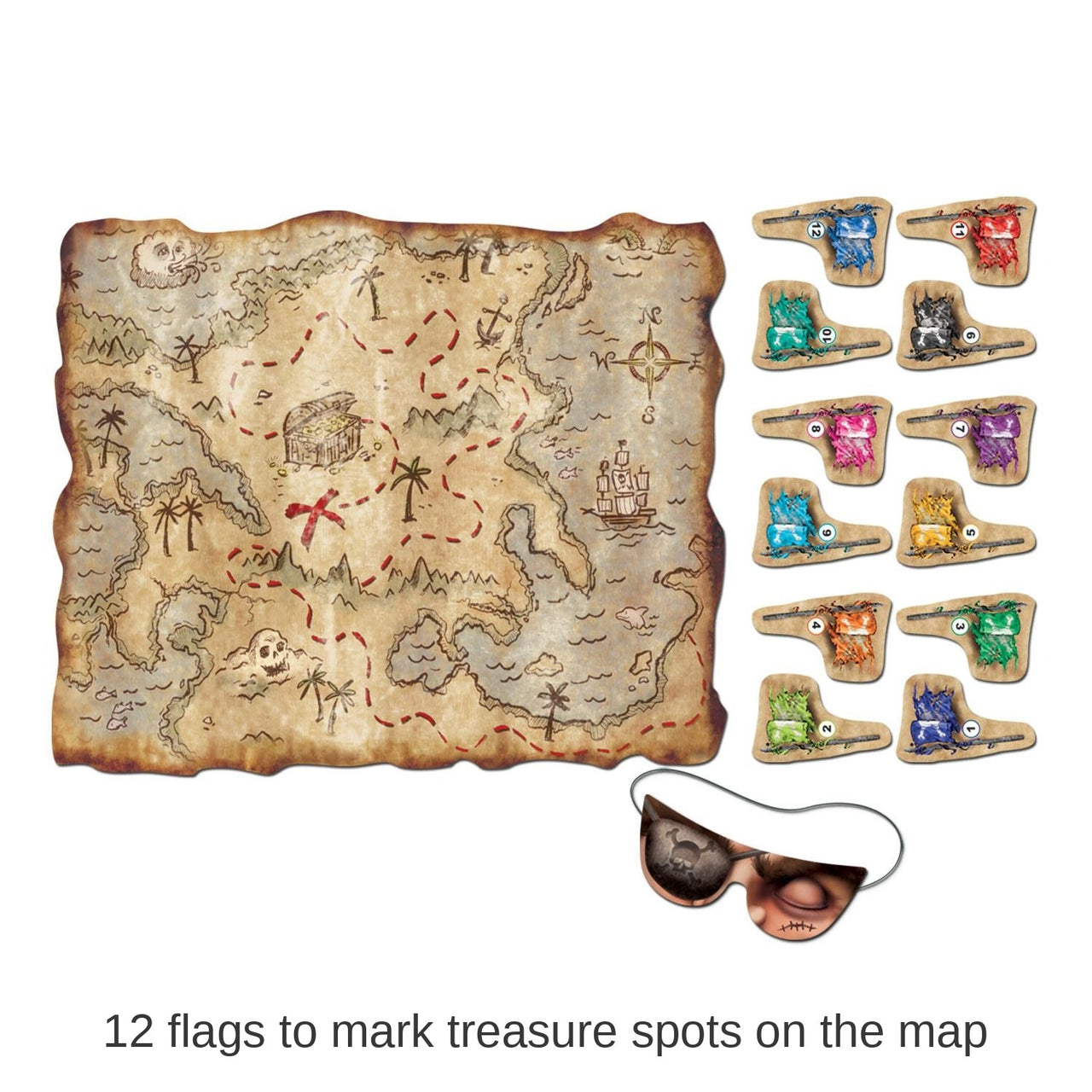 24 Pack Bulk Pirate Treasure Map Party Game