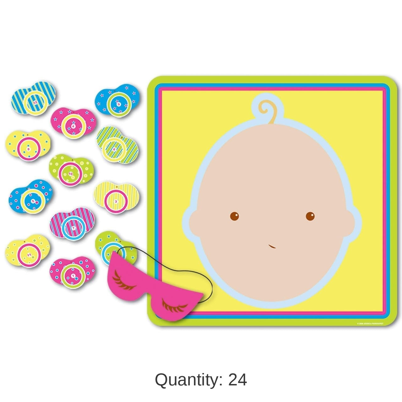 24 Pack Bulk Pin The Pacifier Baby Shower Game