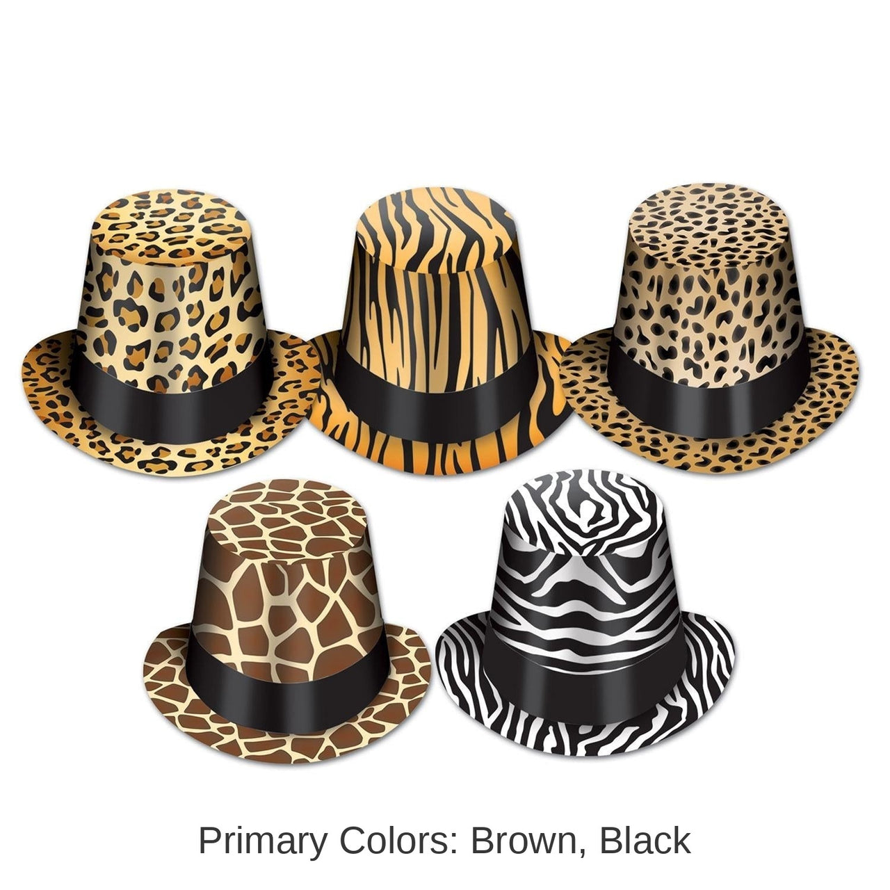 25 Pack Bulk Animal Print Hi-Hats, asst designs