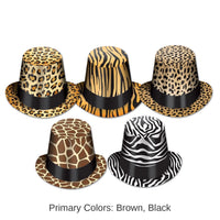 25 Pack Bulk Animal Print Hi-Hats, asst designs