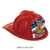 48 Pack Bulk Red Plastic Jr Firefighter Hat