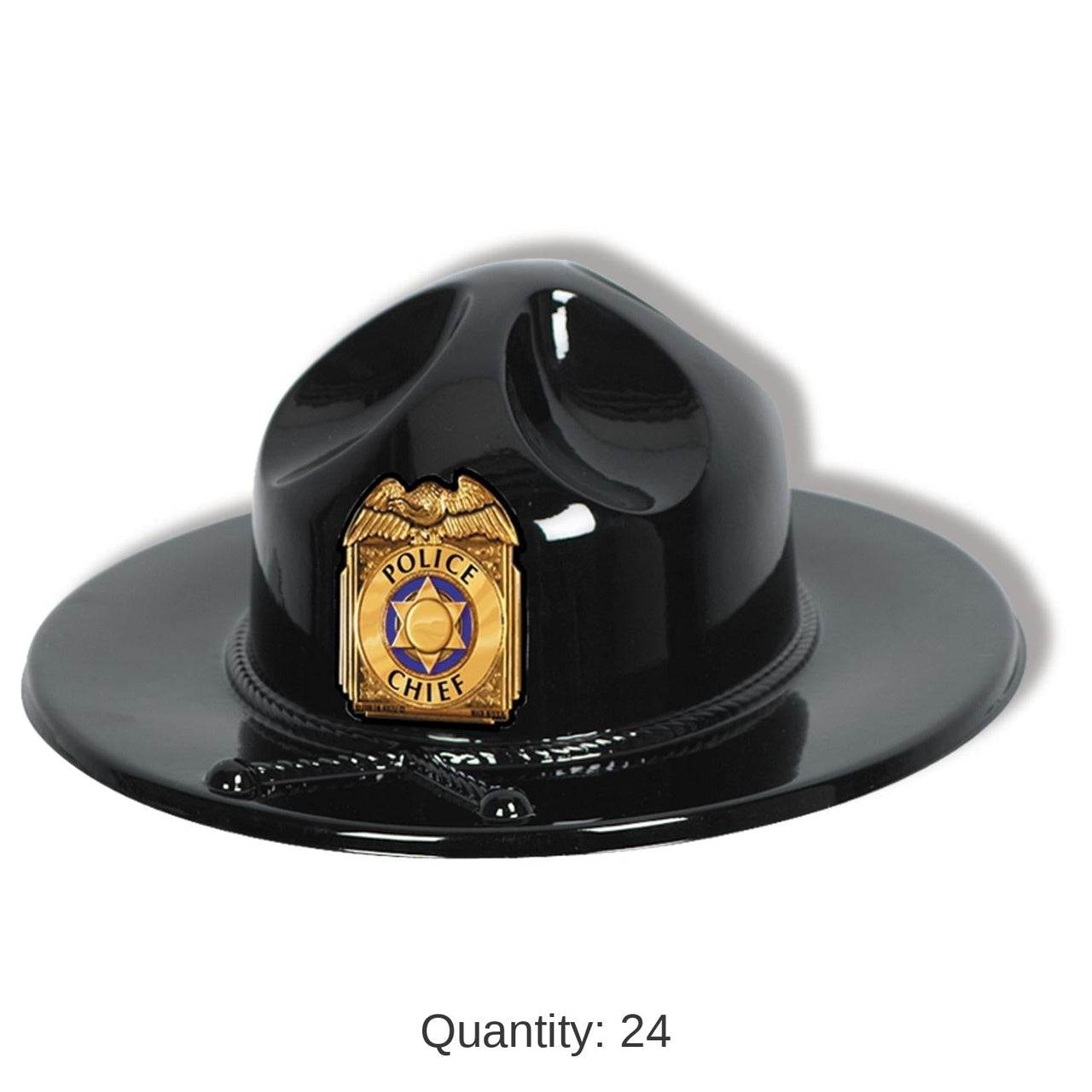 24 Pack Bulk Black Plastic Trooper Hat
