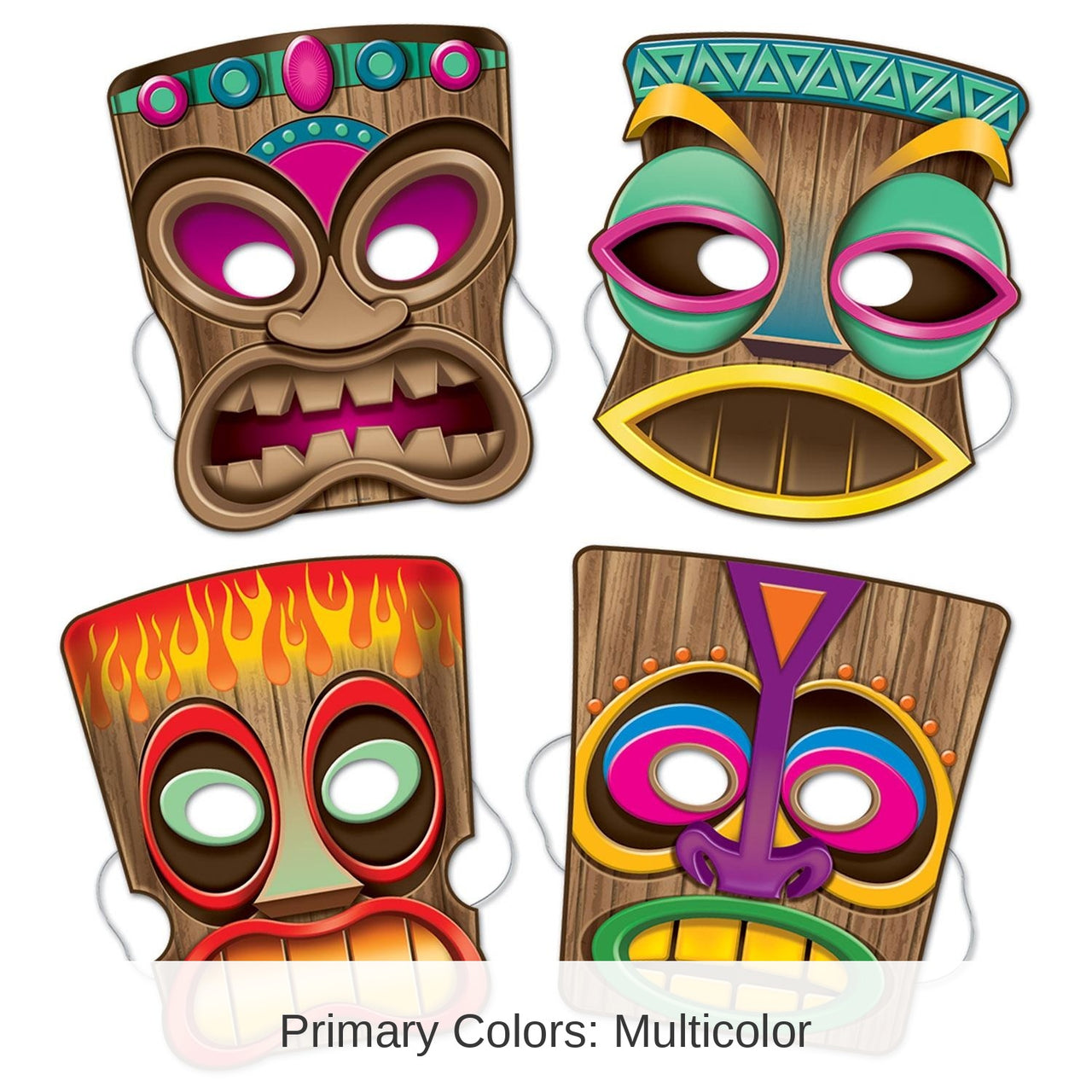 48 Pack Bulk Luau Party Tiki Masks