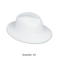 24 Pack Bulk White Velour Fedora