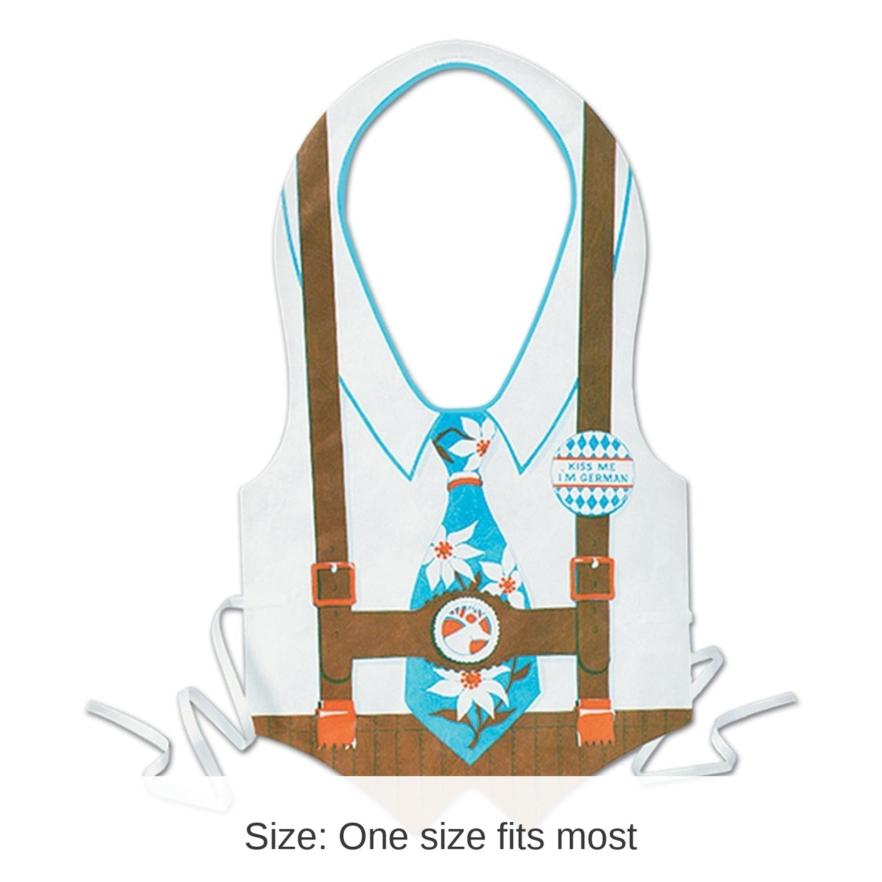 48 Pack Bulk Plastic Oktoberfest Vest- with Blue Tie