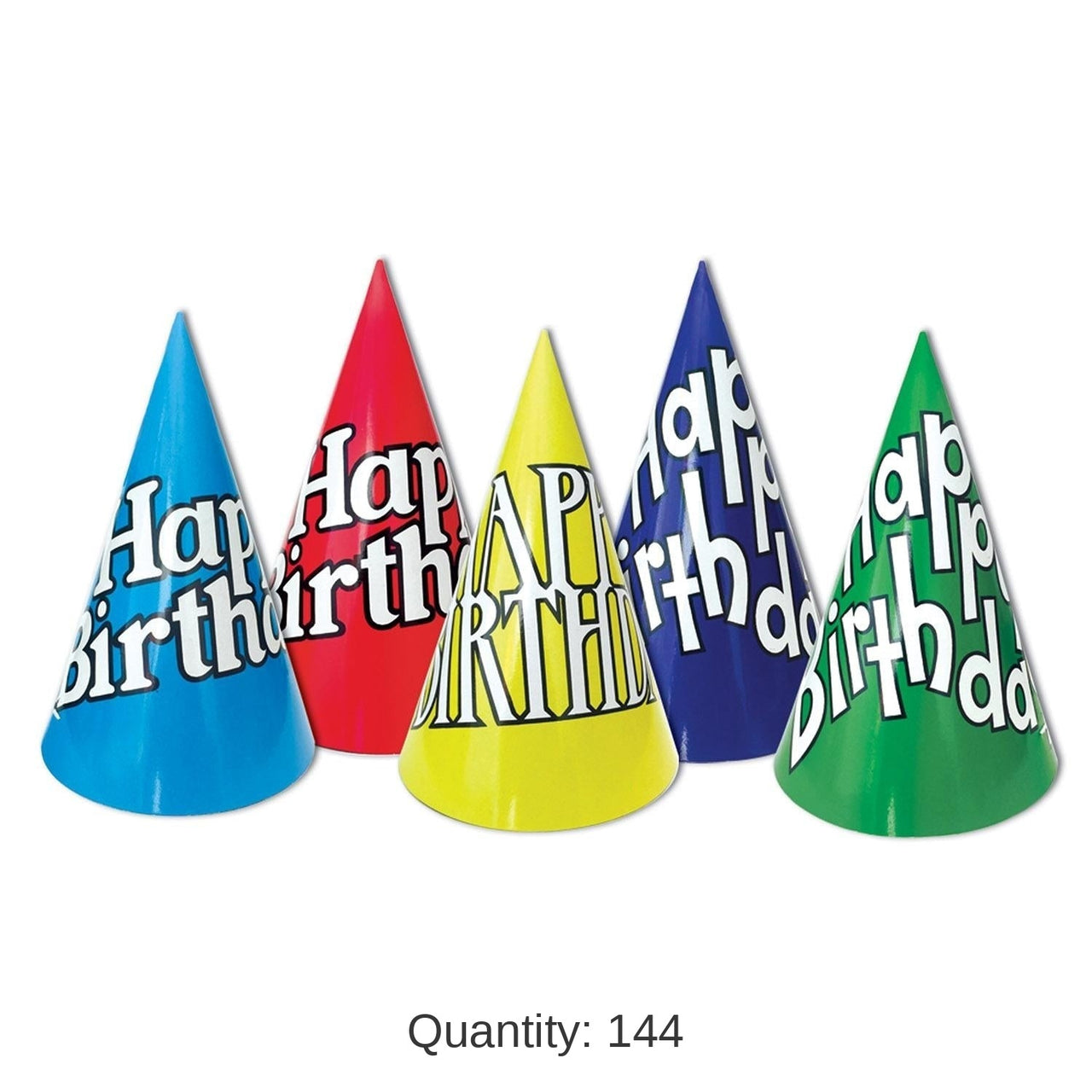 144 Pack Beistle Happy Birthday Party Cone Hat