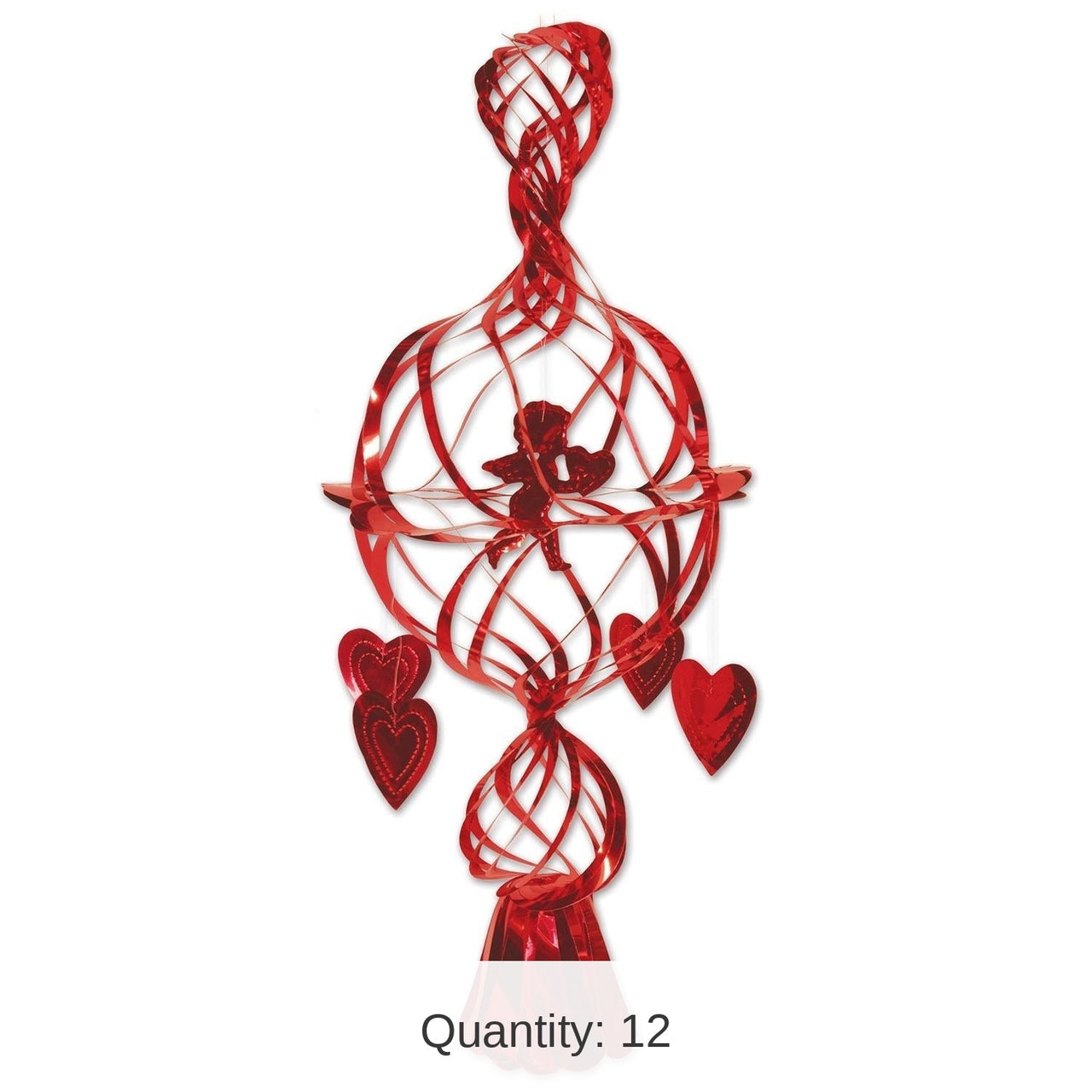 12 Pack Bulk Valentine's Day Metallic Cupid/Heart Set