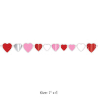 12 Pack Bulk Valentine's Day Heart Streamer