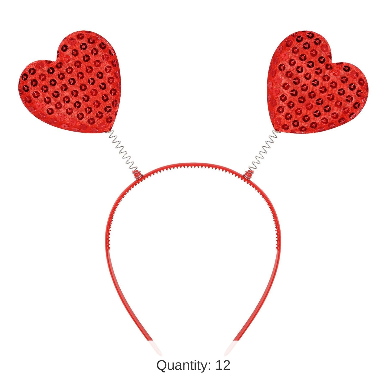 12 Pack Bulk Sequined Heart Boppers