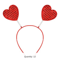 12 Pack Bulk Sequined Heart Boppers