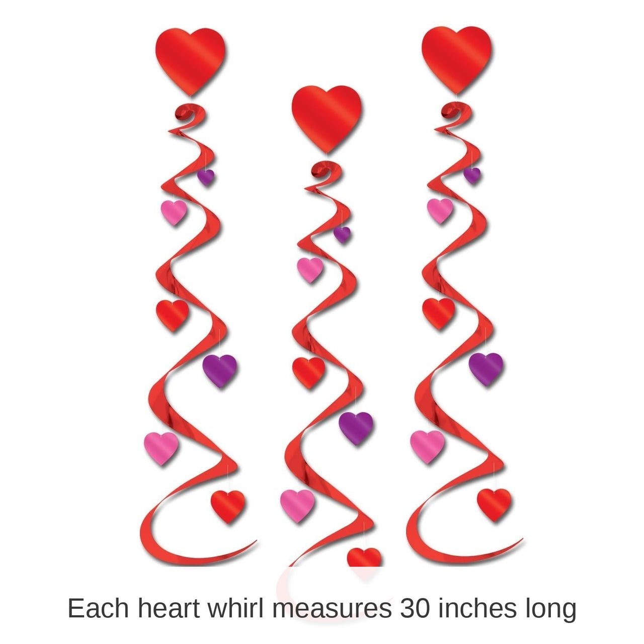 18 Piece Bulk Valentine's Day Heart Whirls