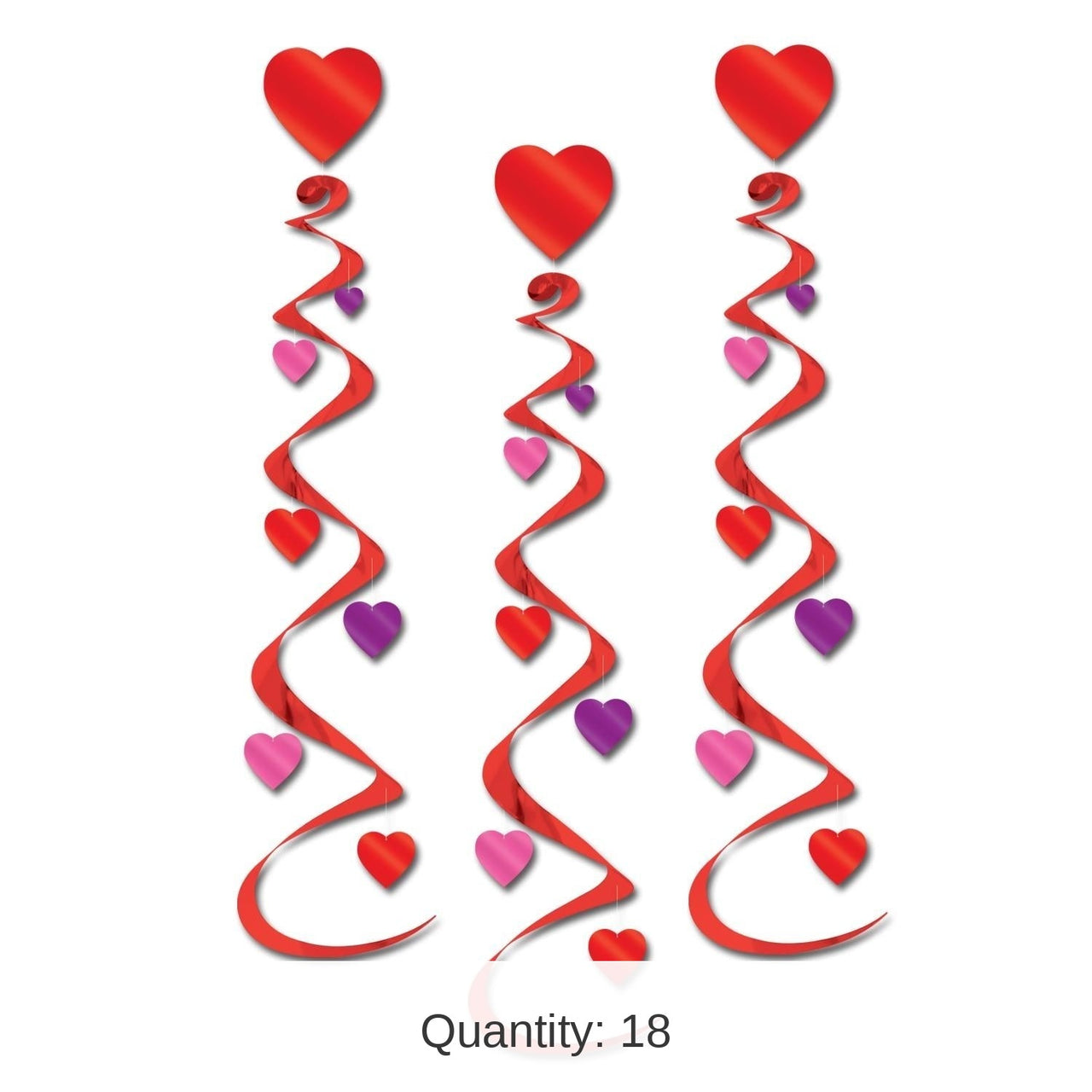 18 Piece Bulk Valentine's Day Heart Whirls