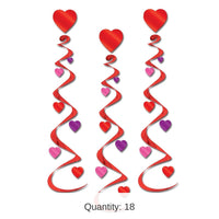 18 Piece Bulk Valentine's Day Heart Whirls