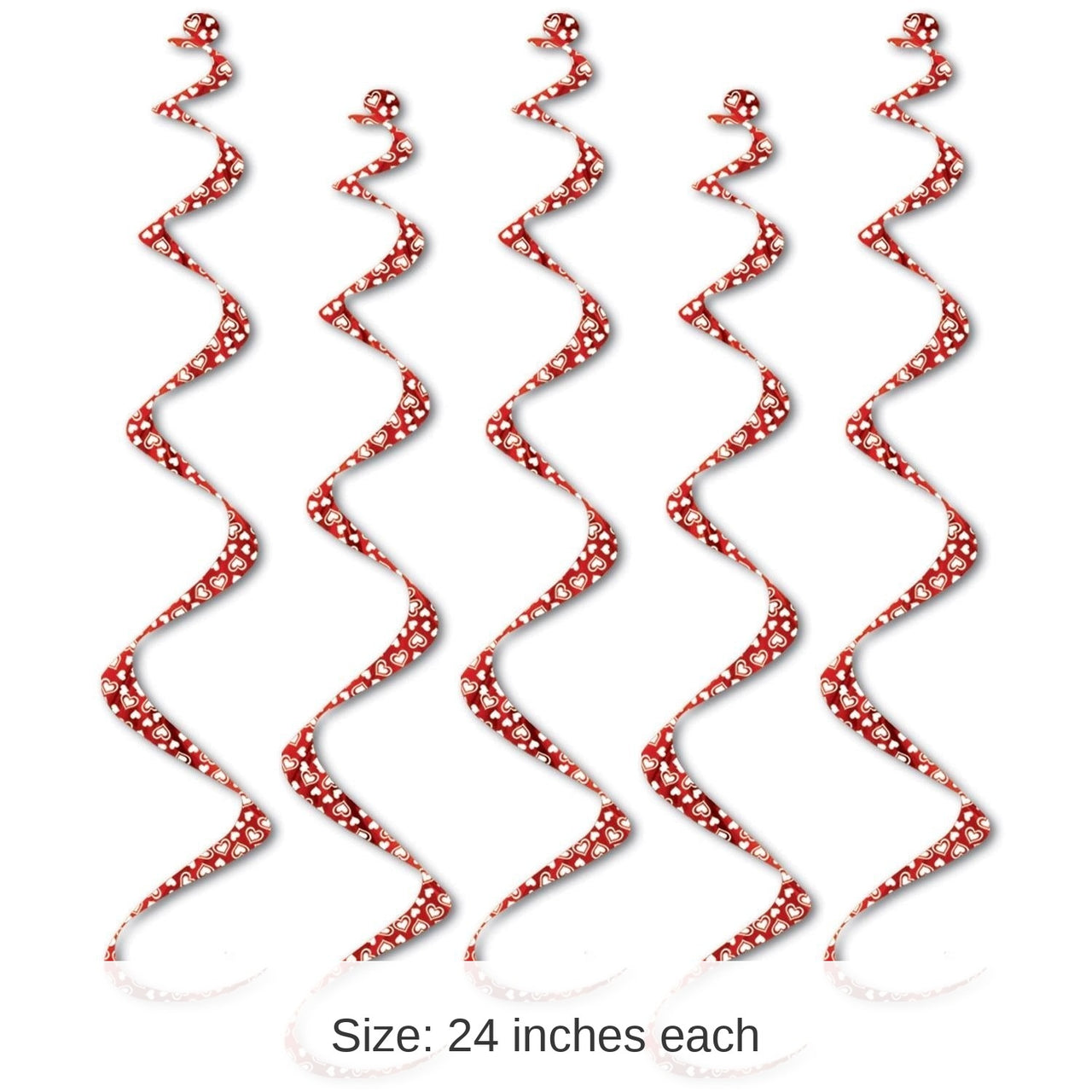 30 Piece Bulk Valentine's Day Printed Heart Twirly Whirlys